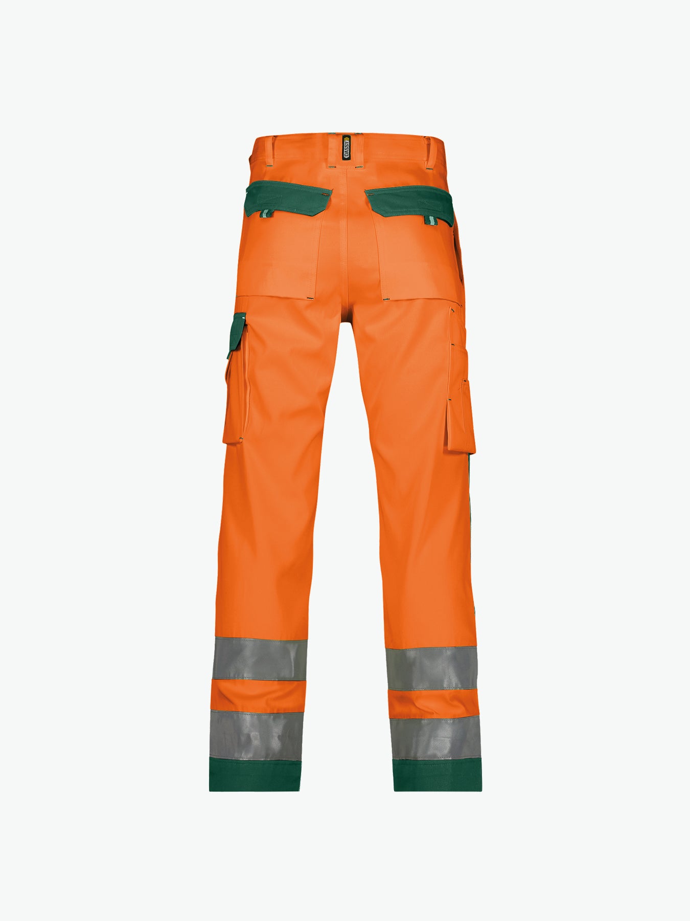 Dassy Buffalo Hogezichtbaarheidsbroek met kniezakken - Fluo-Oranje/Flessengroen Werkbroek HiVis Dassy