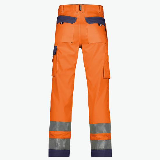 Dassy Buffalo Hogezichtbaarheidsbroek met kniezakken - Fluo-Oranje/Marineblauw Werkbroek HiVis Dassy