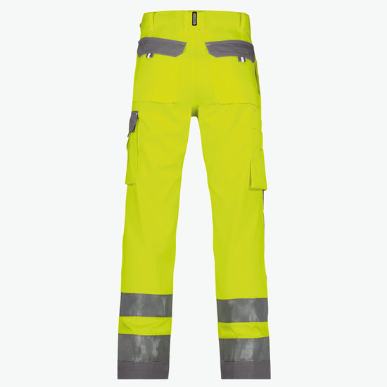 Dassy Buffalo Hogezichtbaarheidsbroek met kniezakken - Fluogeel/Cementgrijs Werkbroek HiVis Dassy