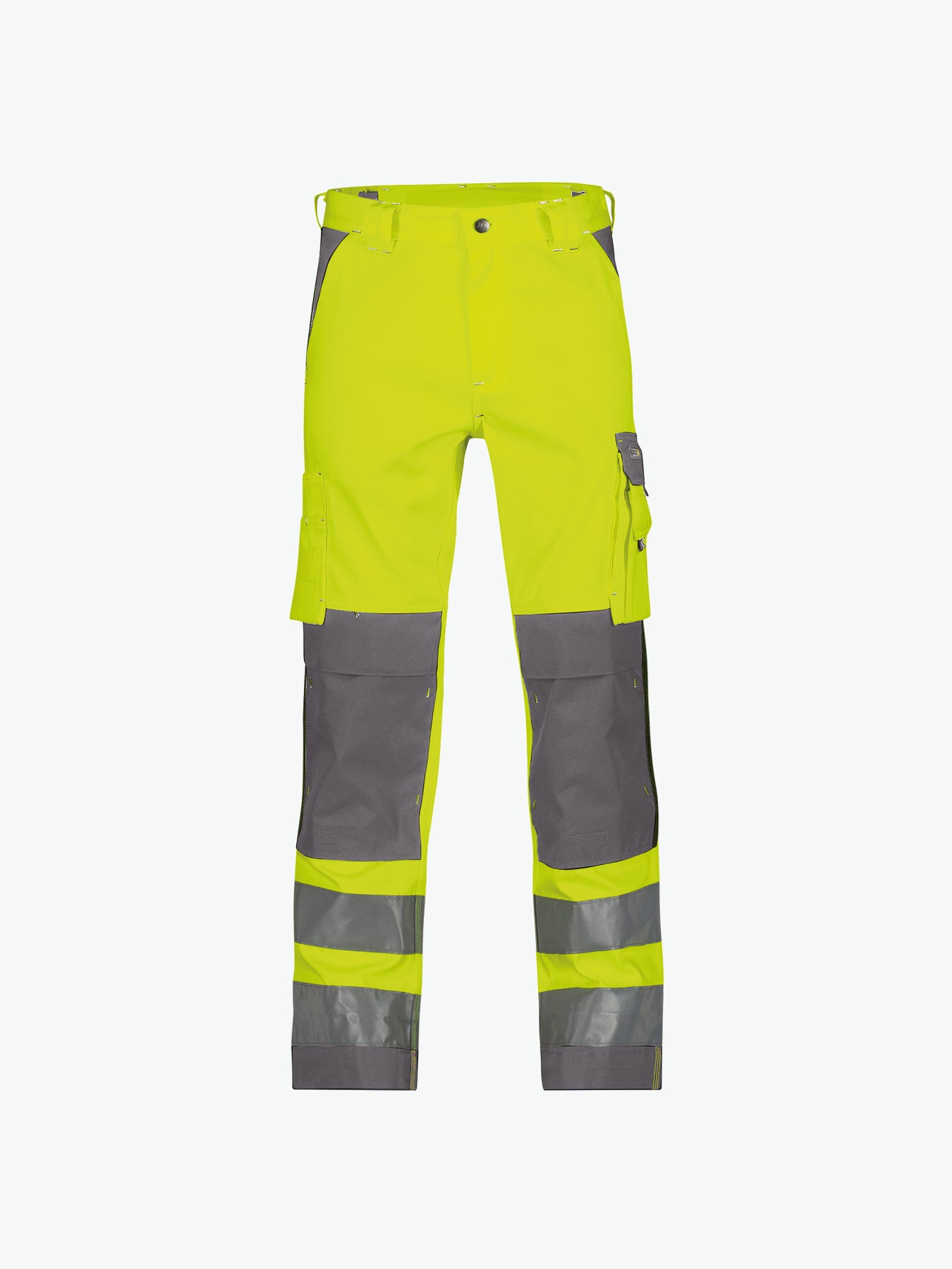 Dassy Buffalo Hogezichtbaarheidsbroek met kniezakken - Fluogeel/Cementgrijs Werkbroek HiVis Dassy