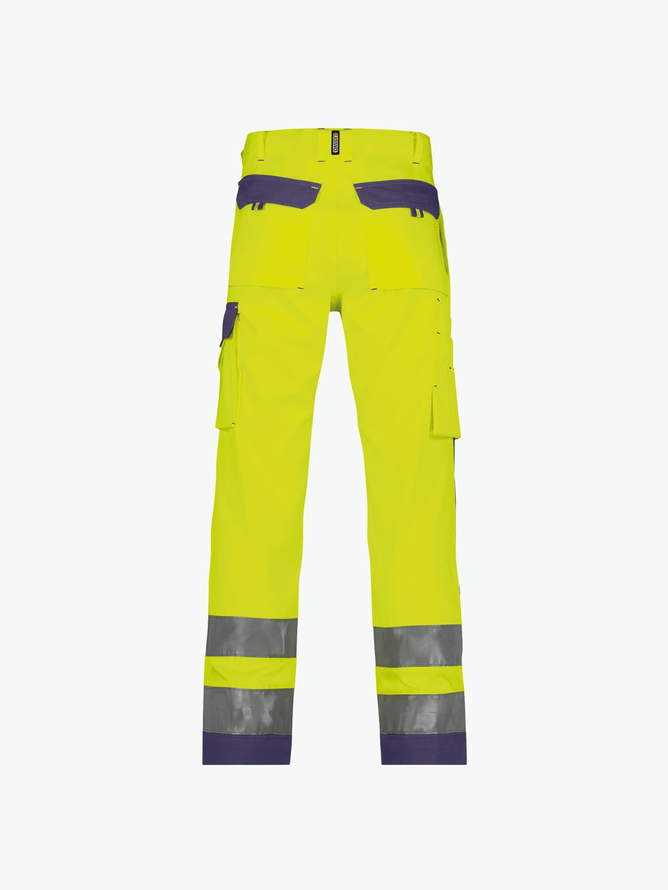 Dassy Buffalo Hogezichtbaarheidsbroek met kniezakken - Fluogeel/Marineblauw Werkbroek HiVis Dassy