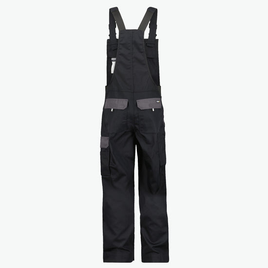 Dassy Calais Tweekleurige bretelbroek - Zwart/Cementgrijs Werkbroek Dassy