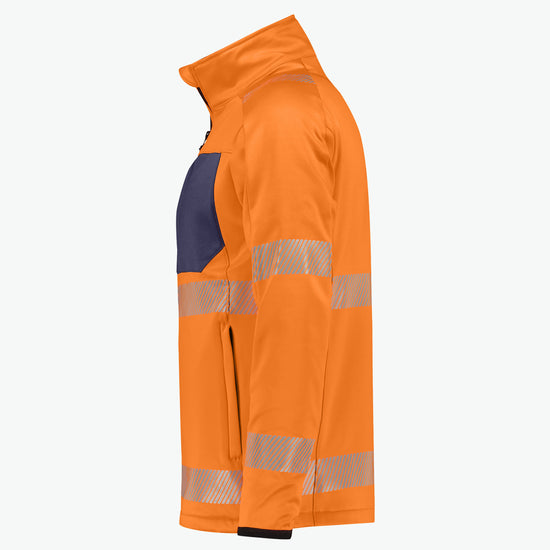 Dassy Camden Hogezichtbaarheidsmidlayerjacket - Fluo-Oranje/Marineblauw Werkjas HiVis Dassy