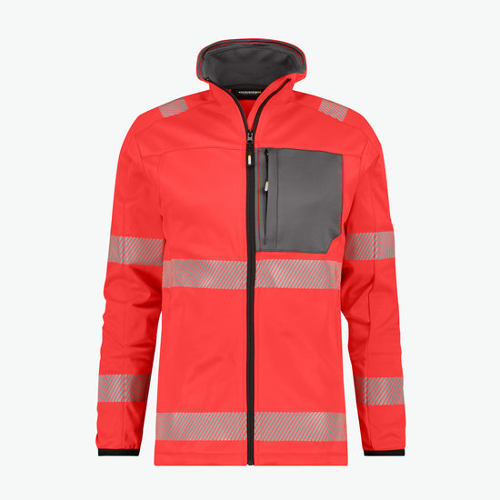 Dassy Camden Hogezichtbaarheidsmidlayerjacket - Fluorood/Cementgrijs Werkjas HiVis Dassy