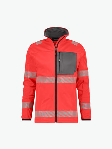 Dassy Camden Hogezichtbaarheidsmidlayerjacket - Fluorood/Cementgrijs Werkjas HiVis Dassy