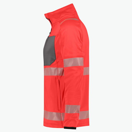 Dassy Camden Hogezichtbaarheidsmidlayerjacket - Fluorood/Cementgrijs Werkjas HiVis Dassy
