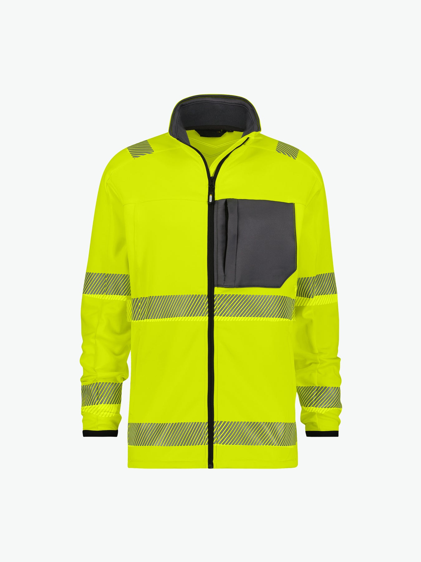 Dassy Camden Hogezichtbaarheidsmidlayerjacket - Fluogeel/Cementgrijs Werkjas HiVis Dassy