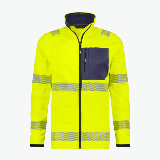 Dassy Camden Hogezichtbaarheidsmidlayerjacket - Fluogeel/Marineblauw Werkjas HiVis Dassy