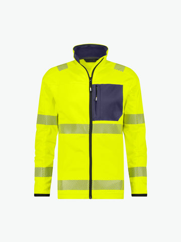 Dassy Camden Hogezichtbaarheidsmidlayerjacket - Fluogeel/Marineblauw Werkjas HiVis Dassy