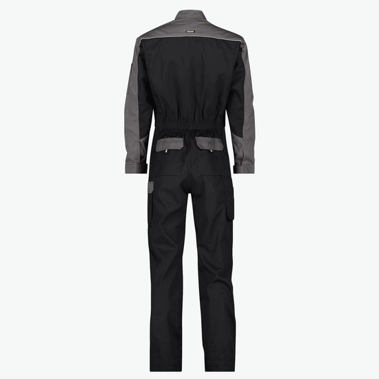 Dassy Cannes Tweekleurige overall met kniezakken - Zwart/Cementgrijs Werkbroek Dassy