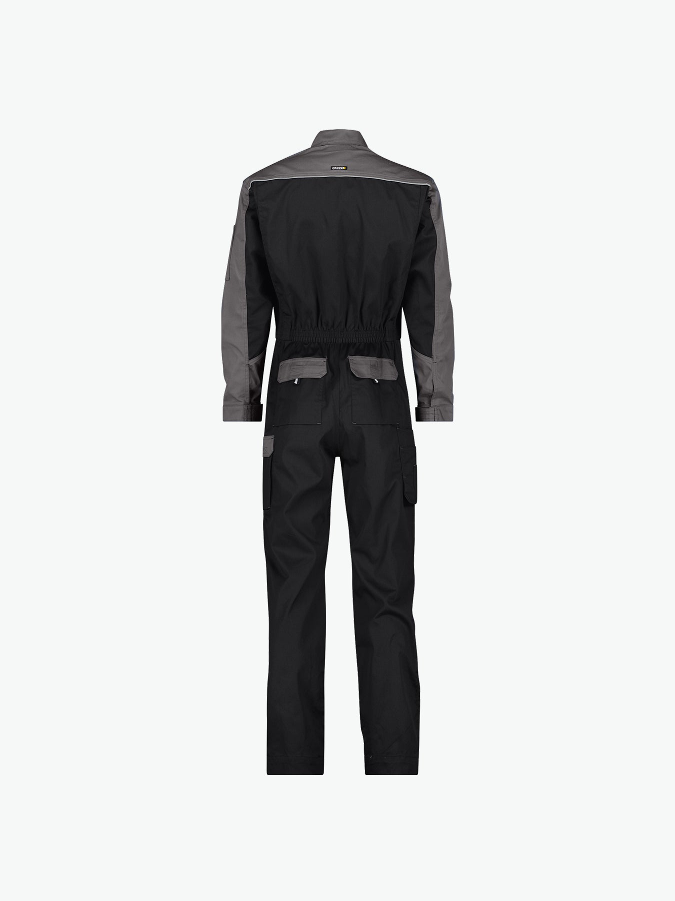 Dassy Cannes Tweekleurige overall met kniezakken - Zwart/Cementgrijs Werkbroek Dassy