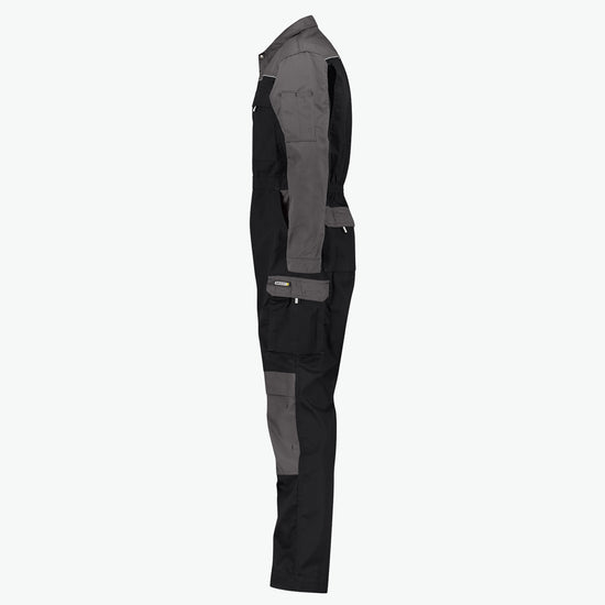 Dassy Cannes Tweekleurige overall met kniezakken - Zwart/Cementgrijs Werkbroek Dassy