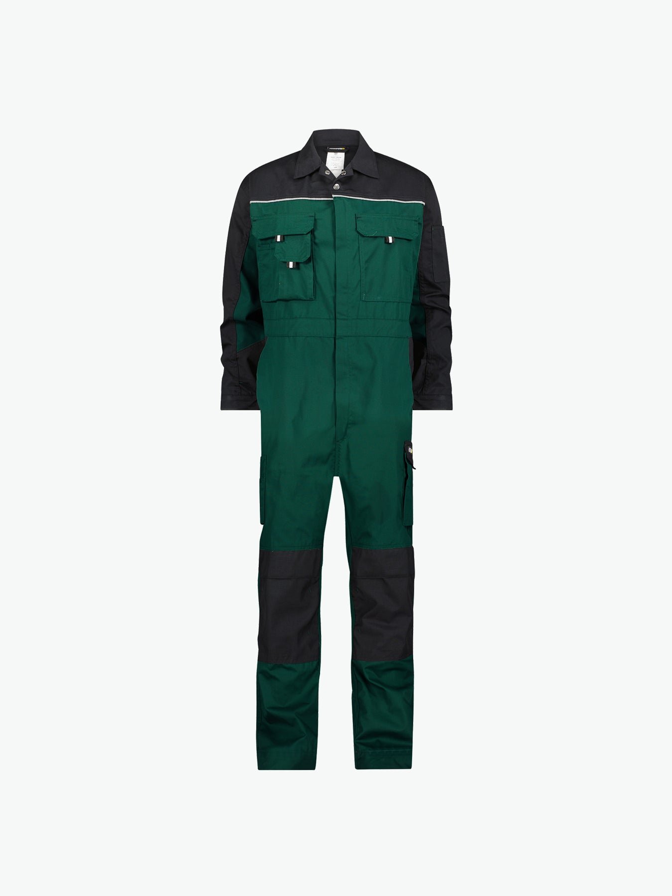 Dassy Cannes Tweekleurige overall met kniezakken - Flessengroen/Zwart Werkbroek Dassy