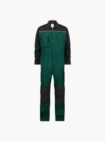 Dassy Cannes Tweekleurige overall met kniezakken - Flessengroen/Zwart Werkbroek Dassy
