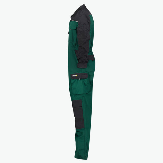 Dassy Cannes Tweekleurige overall met kniezakken - Flessengroen/Zwart Werkbroek Dassy