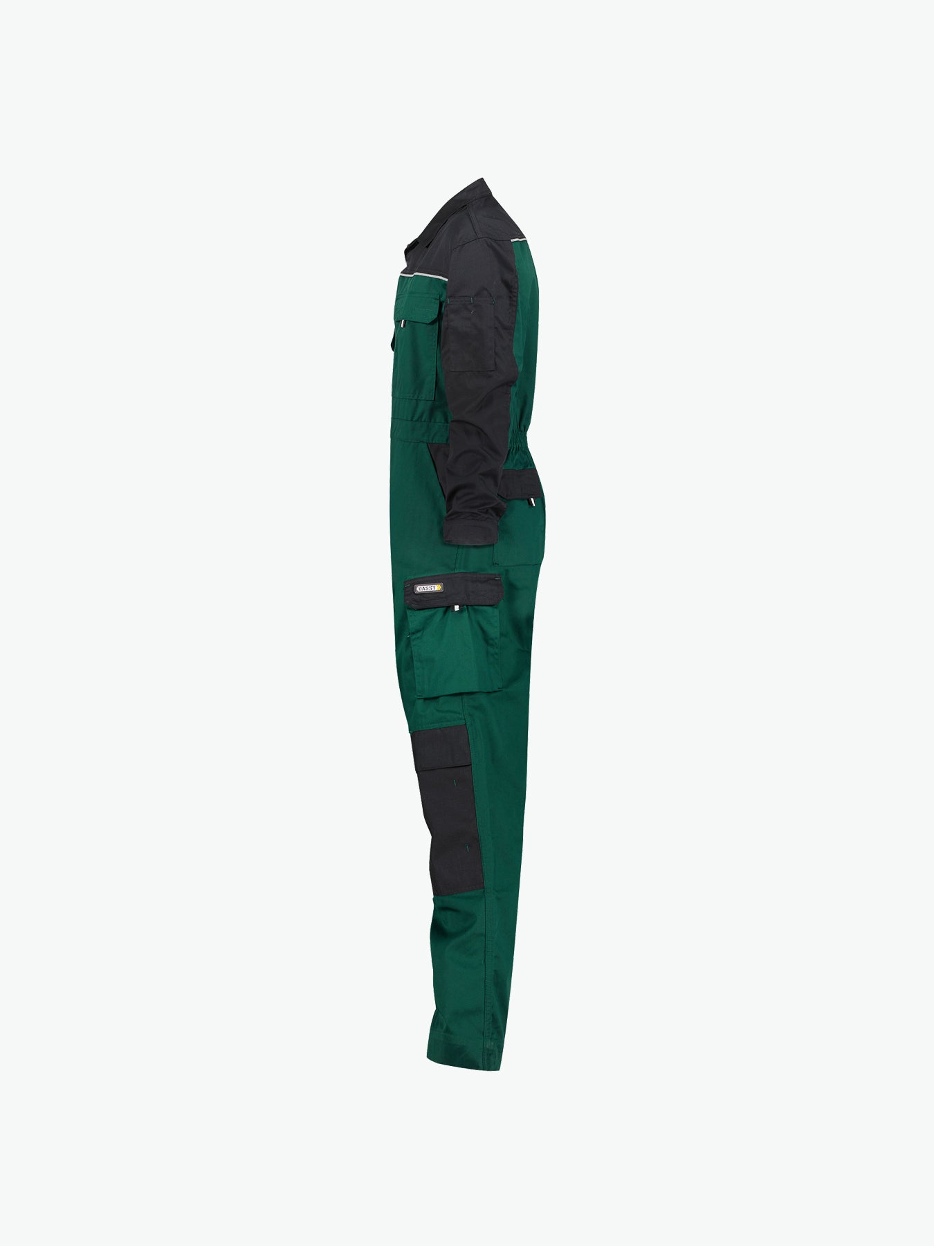 Dassy Cannes Tweekleurige overall met kniezakken - Flessengroen/Zwart Werkbroek Dassy