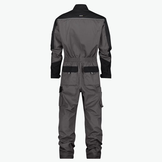 Dassy Cannes Tweekleurige overall met kniezakken - Cementgrijs/Zwart Werkbroek Dassy