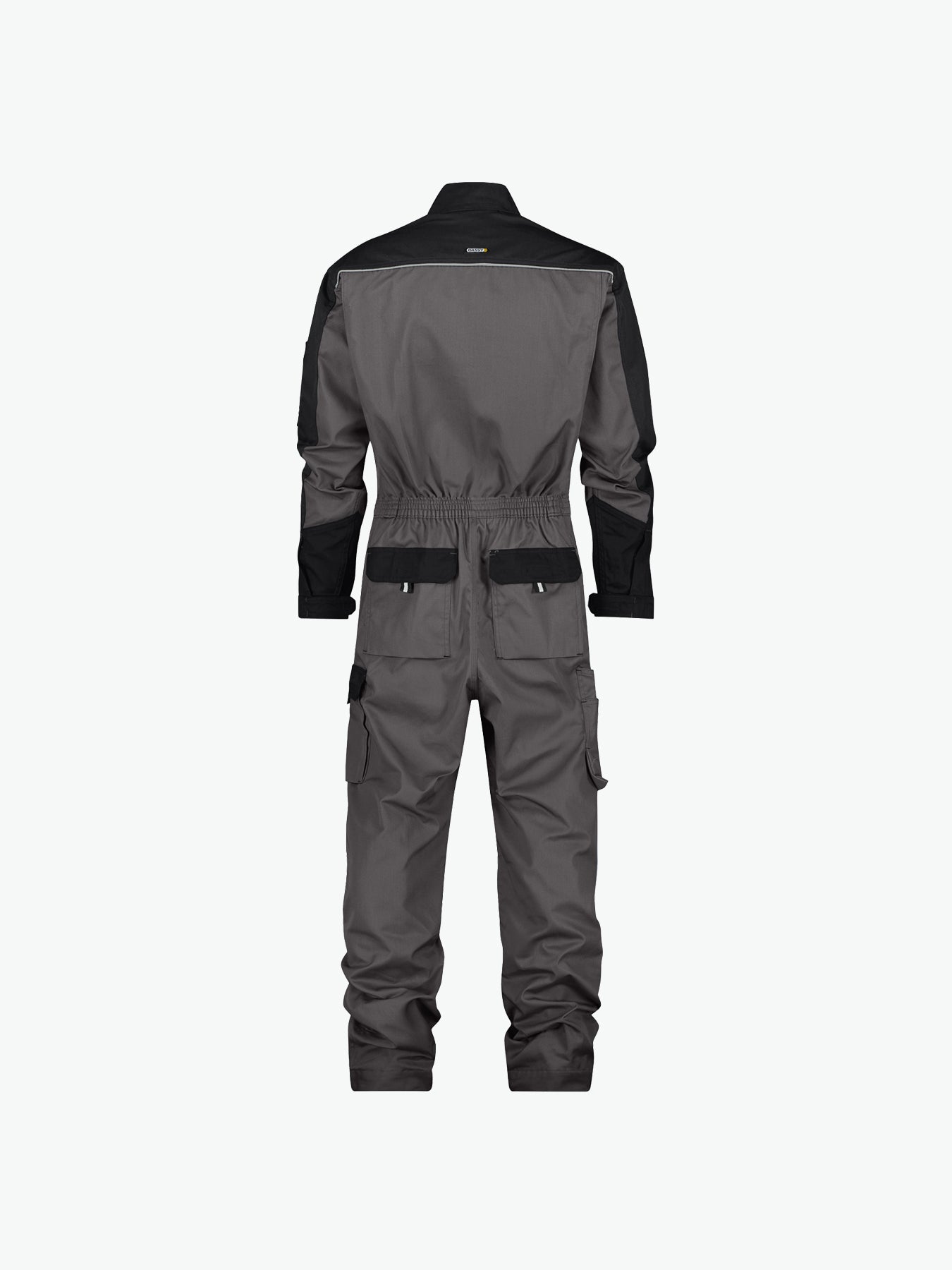 Dassy Cannes Tweekleurige overall met kniezakken - Cementgrijs/Zwart Werkbroek Dassy