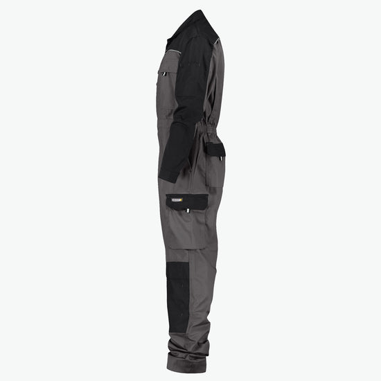 Dassy Cannes Tweekleurige overall met kniezakken - Cementgrijs/Zwart Werkbroek Dassy