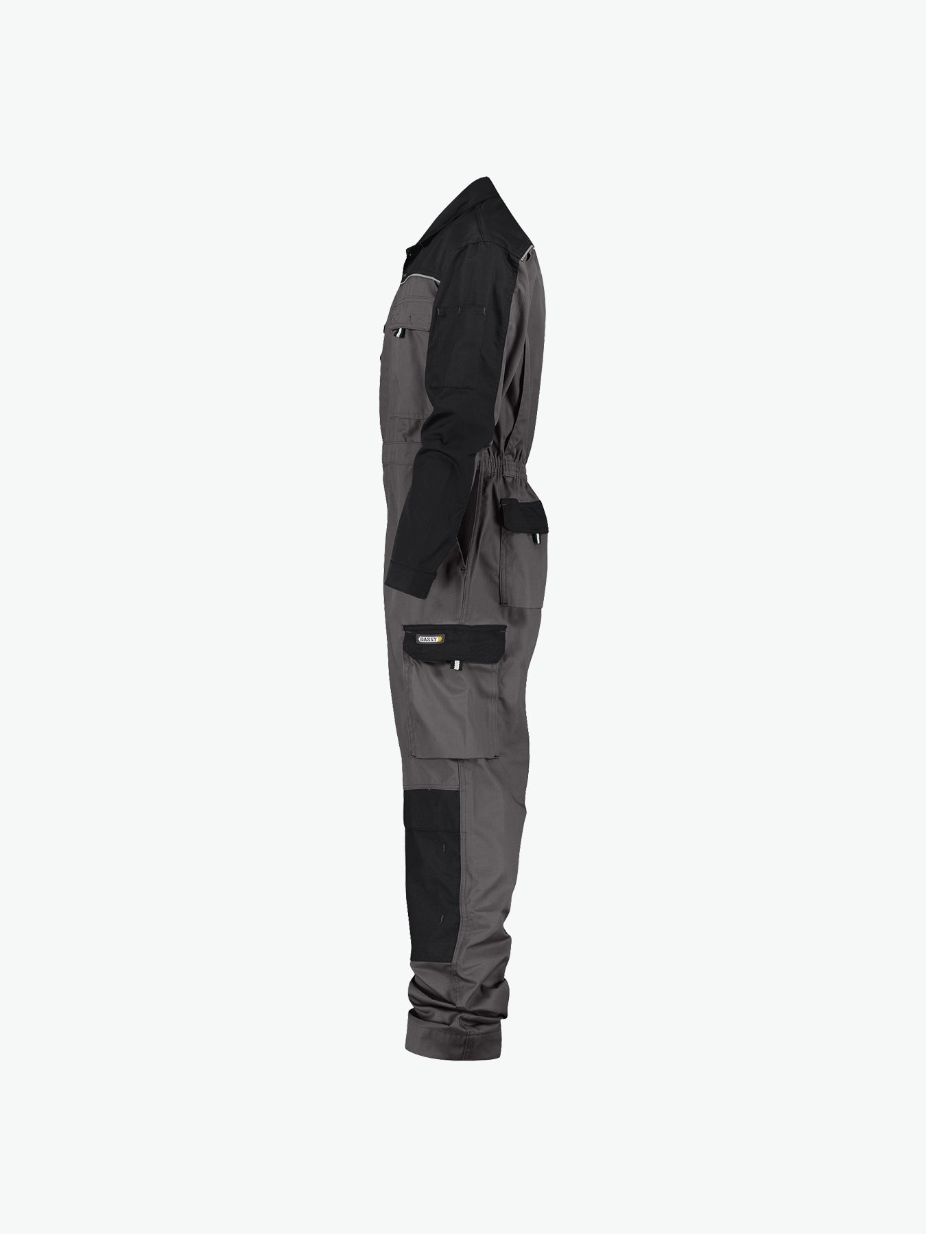 Dassy Cannes Tweekleurige overall met kniezakken - Cementgrijs/Zwart Werkbroek Dassy
