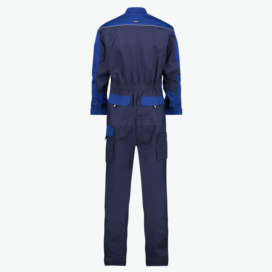 Dassy Cannes Tweekleurige overall met kniezakken - Marineblauw/Korenblauw Werkbroek Dassy