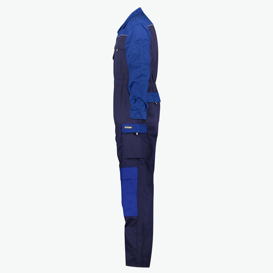 Dassy Cannes Tweekleurige overall met kniezakken - Marineblauw/Korenblauw Werkbroek Dassy