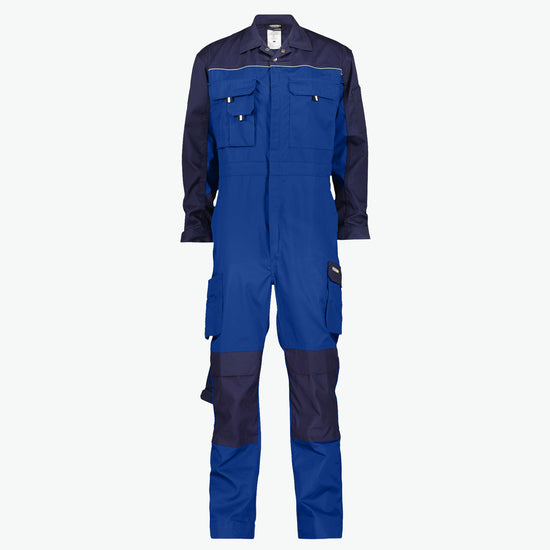 Dassy Cannes Tweekleurige overall met kniezakken - Korenblauw/Marineblauw Werkbroek Dassy