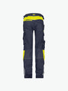 Dassy Canton Women Werkbroek met stretch en kniezakken voor dames - Nachtblauw/Fluogeel Werkbroek Dames Dassy