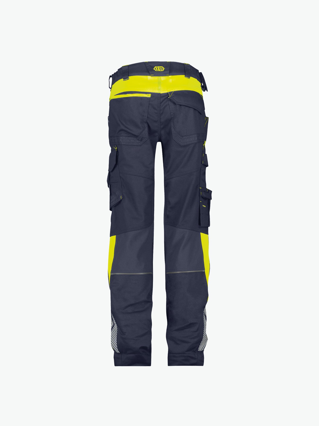 Dassy Canton Women Werkbroek met stretch en kniezakken voor dames - Nachtblauw/Fluogeel Werkbroek Dames Dassy
