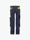 Dassy Canton Women Werkbroek met stretch en kniezakken voor dames - Nachtblauw/Fluogeel Werkbroek Dames Dassy