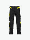 Dassy Canton Werkbroek met stretch en kniezakken - Zwart/Fluogeel Werkbroek Dassy