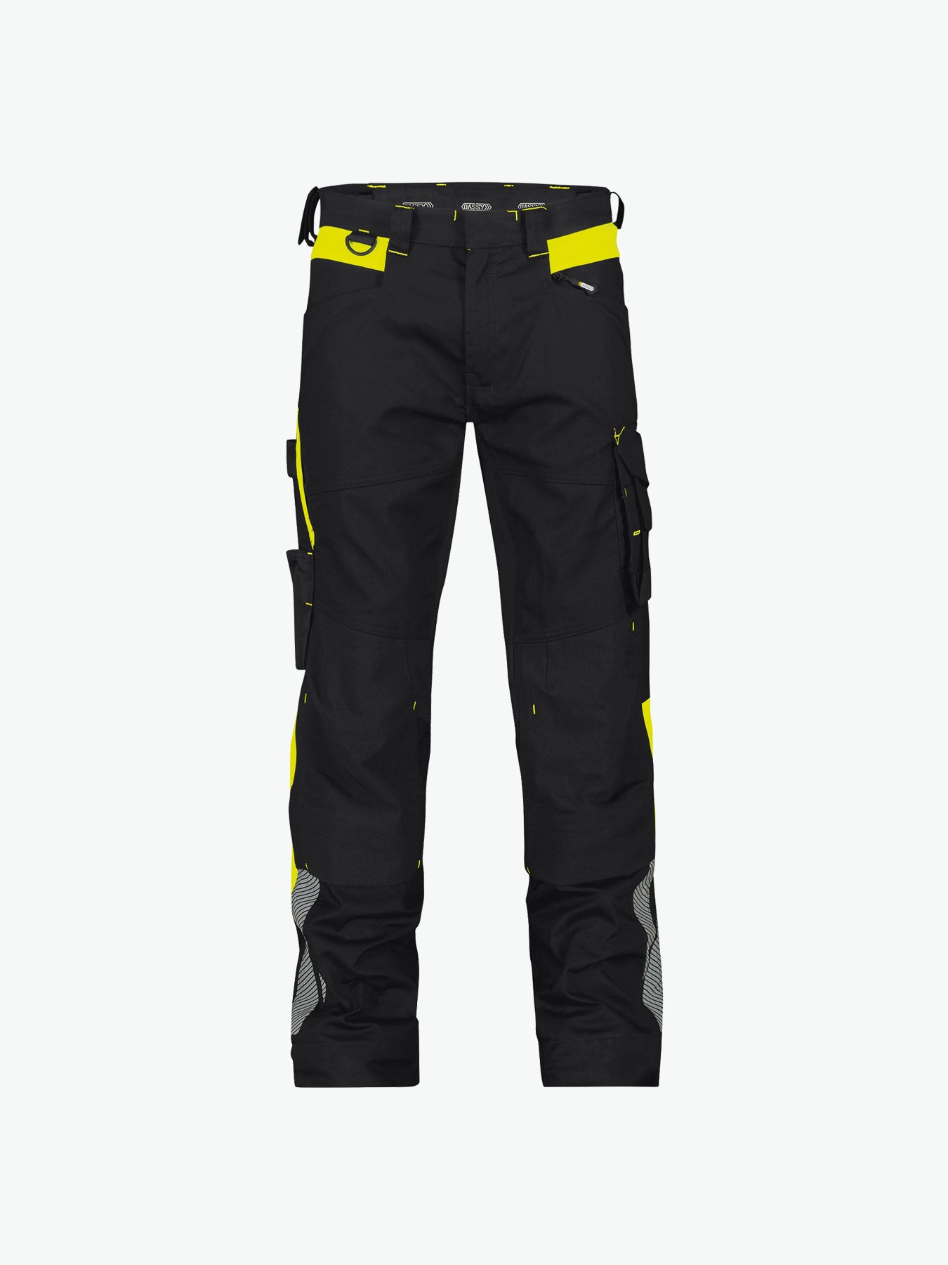 Dassy Canton Werkbroek met stretch en kniezakken - Zwart/Fluogeel Werkbroek Dassy