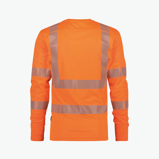 Dassy Carterville Hogezichtbaarheids-uv-T-shirt met lange mouwen - Fluo-Oranje Werkshirt HiVis Dassy