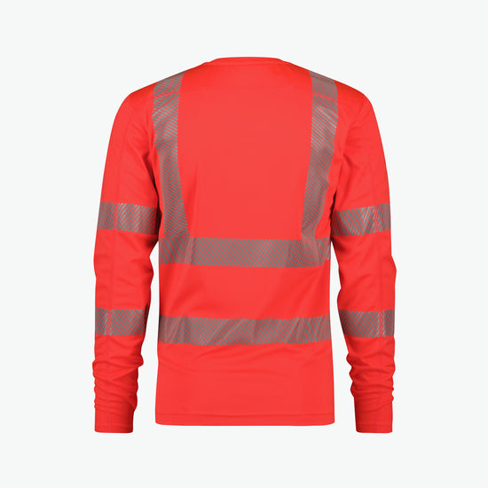Dassy Carterville Hogezichtbaarheids-uv-T-shirt met lange mouwen - Fluorood Werkshirt HiVis Dassy