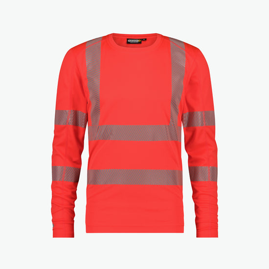 Dassy Carterville Hogezichtbaarheids-uv-T-shirt met lange mouwen - Fluorood Werkshirt HiVis Dassy