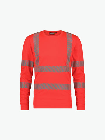 Dassy Carterville Hogezichtbaarheids-uv-T-shirt met lange mouwen - Fluorood Werkshirt HiVis Dassy