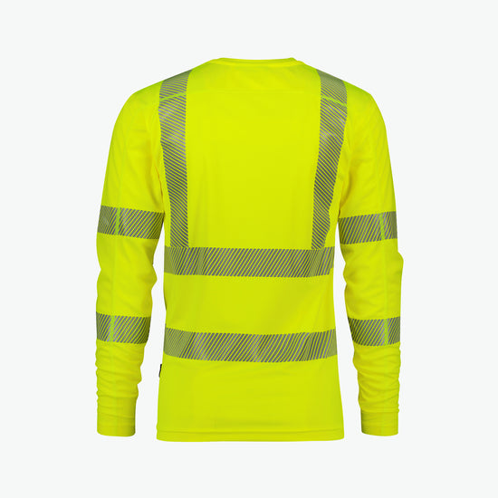 Dassy Carterville Hogezichtbaarheids-uv-T-shirt met lange mouwen - Fluogeel Werkshirt HiVis Dassy