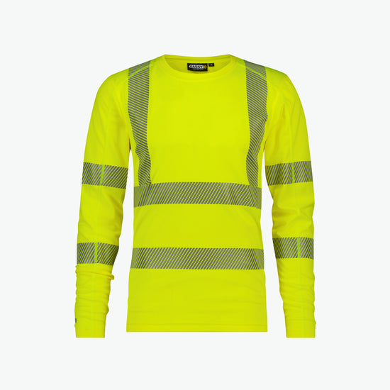 Dassy Carterville Hogezichtbaarheids-uv-T-shirt met lange mouwen - Fluogeel Werkshirt HiVis Dassy