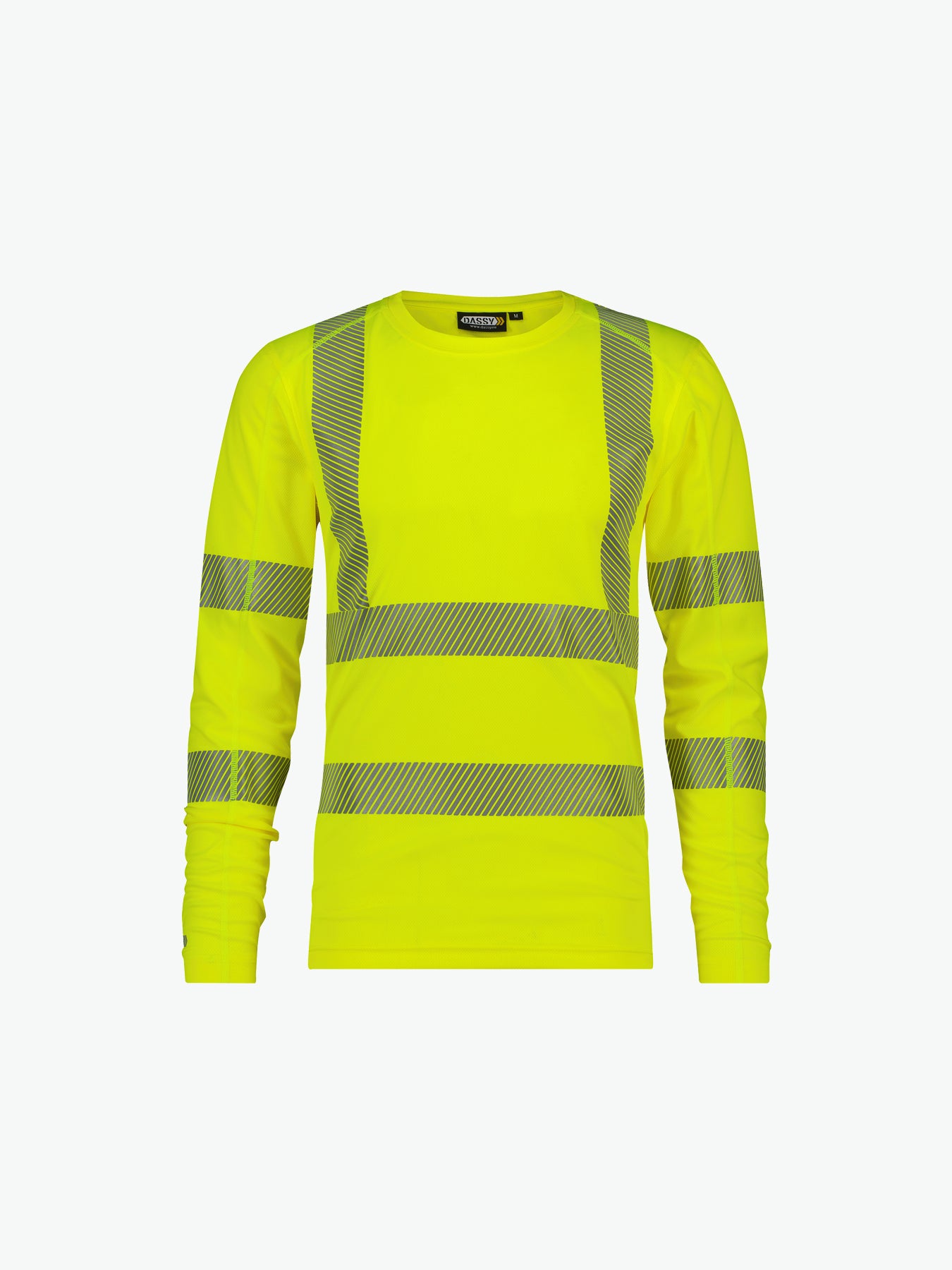 Dassy Carterville Hogezichtbaarheids-uv-T-shirt met lange mouwen - Fluogeel Werkshirt HiVis Dassy