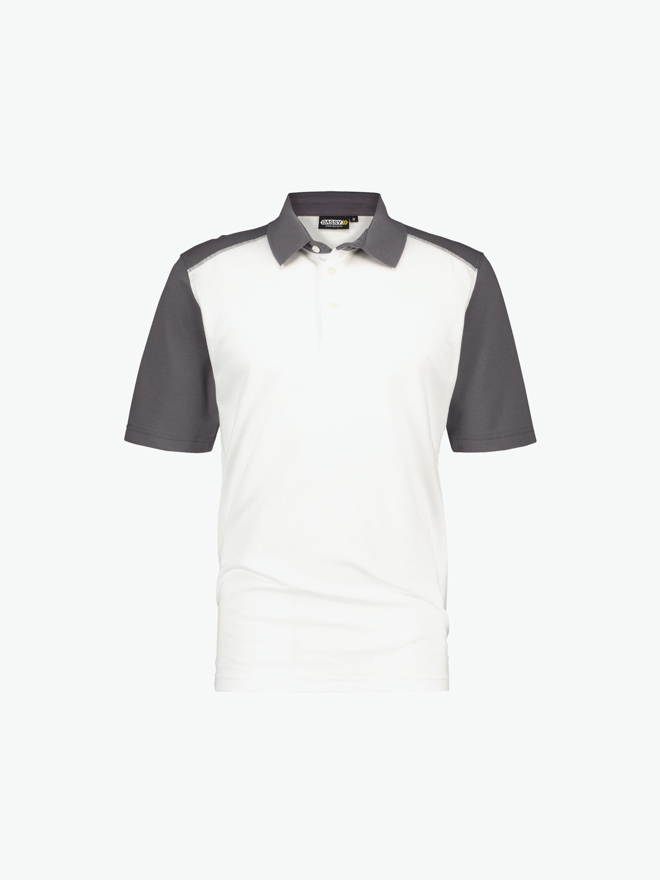 Dassy Cesar Tweekleurige polo - Wit/Cementgrijs Werkpolo Dassy