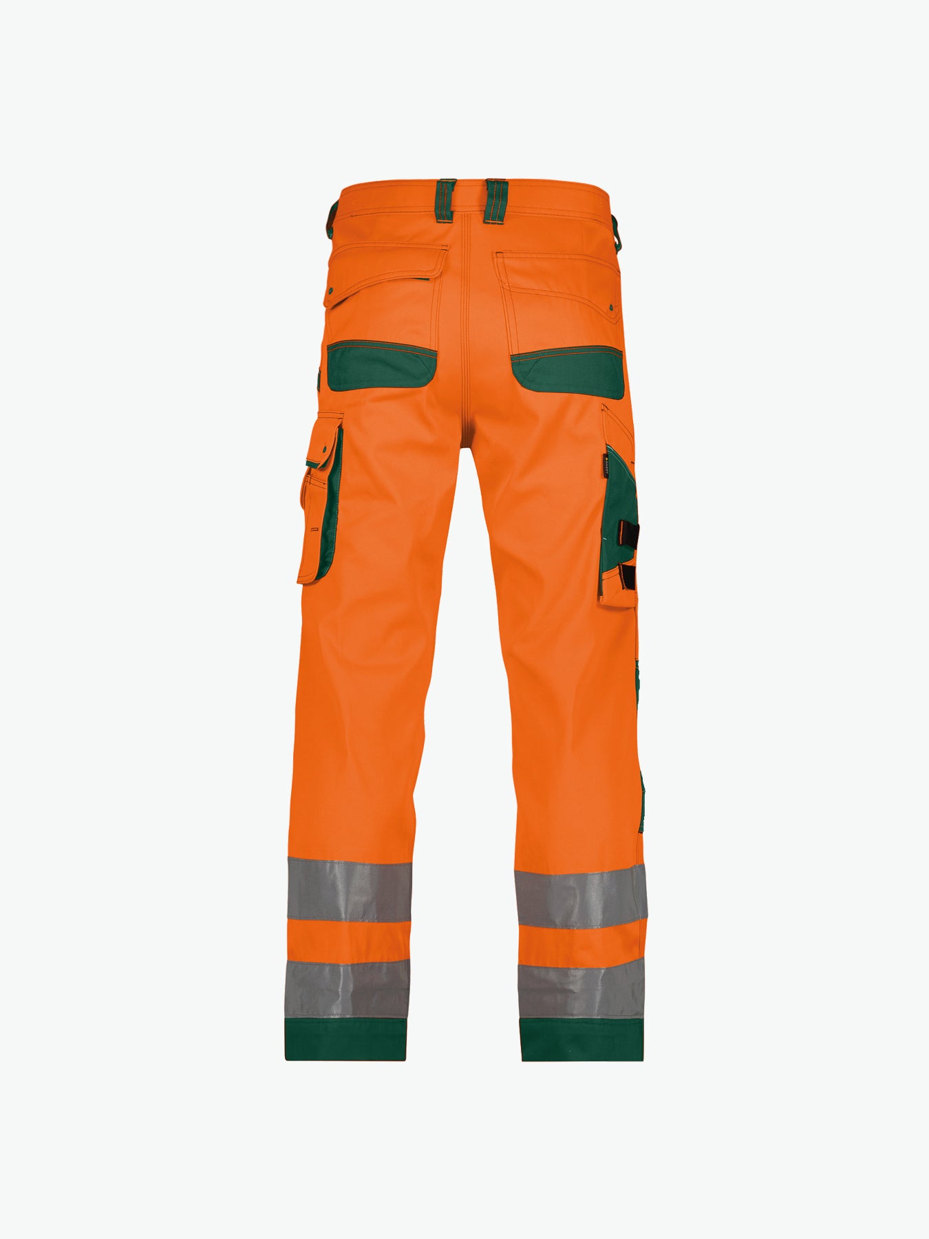 Dassy Chicago Hogezichtbaarheidsbroek met kniezakken - Fluo-Oranje/Flessengroen Werkbroek HiVis Dassy