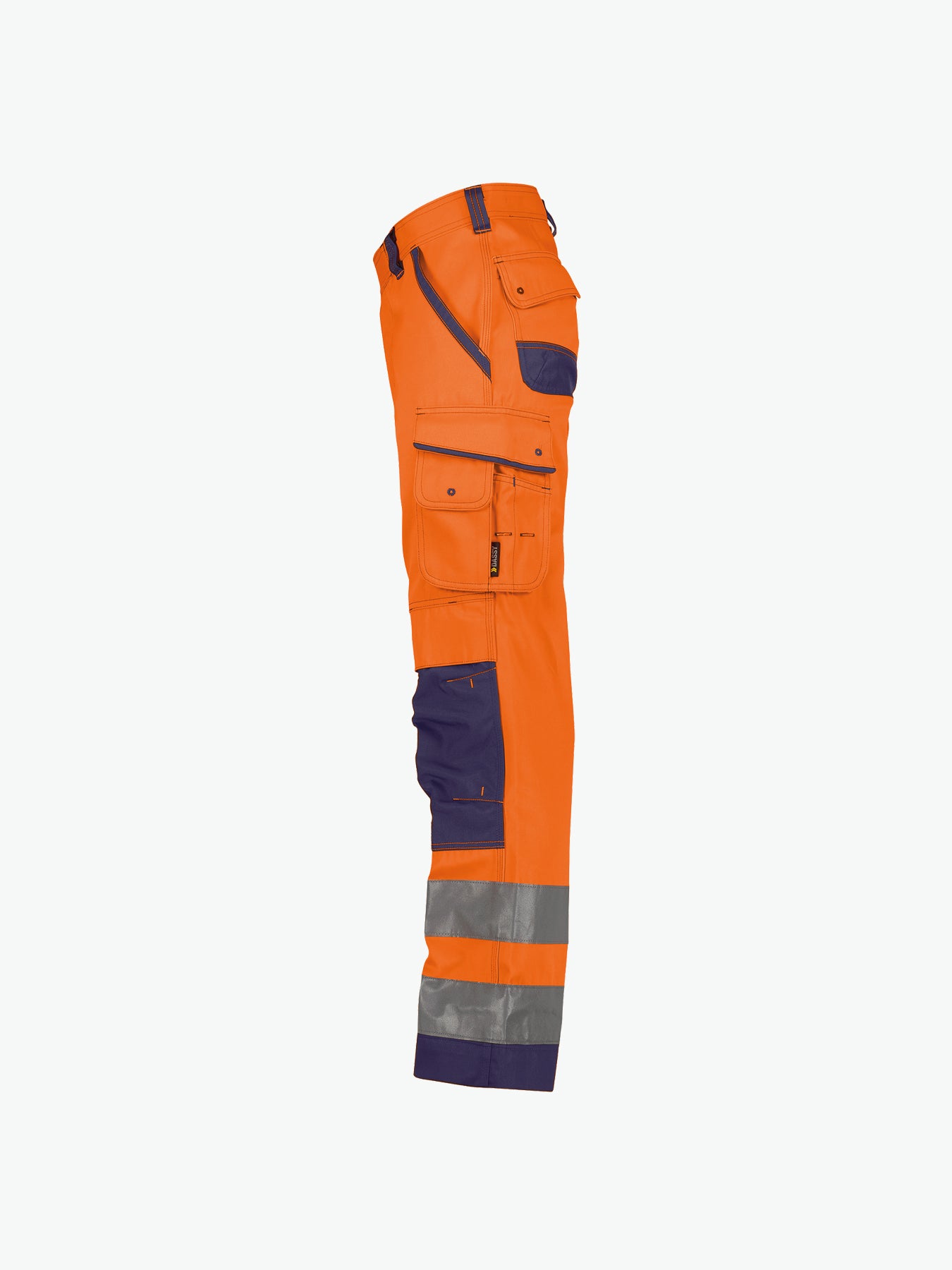 Dassy Chicago Hogezichtbaarheidsbroek met kniezakken - Fluo-Oranje/Marineblauw Werkbroek Dassy