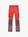 Dassy Chicago Hogezichtbaarheidsbroek met kniezakken - Fluorood/Cementgrijs Werkbroek Hivis Dassy