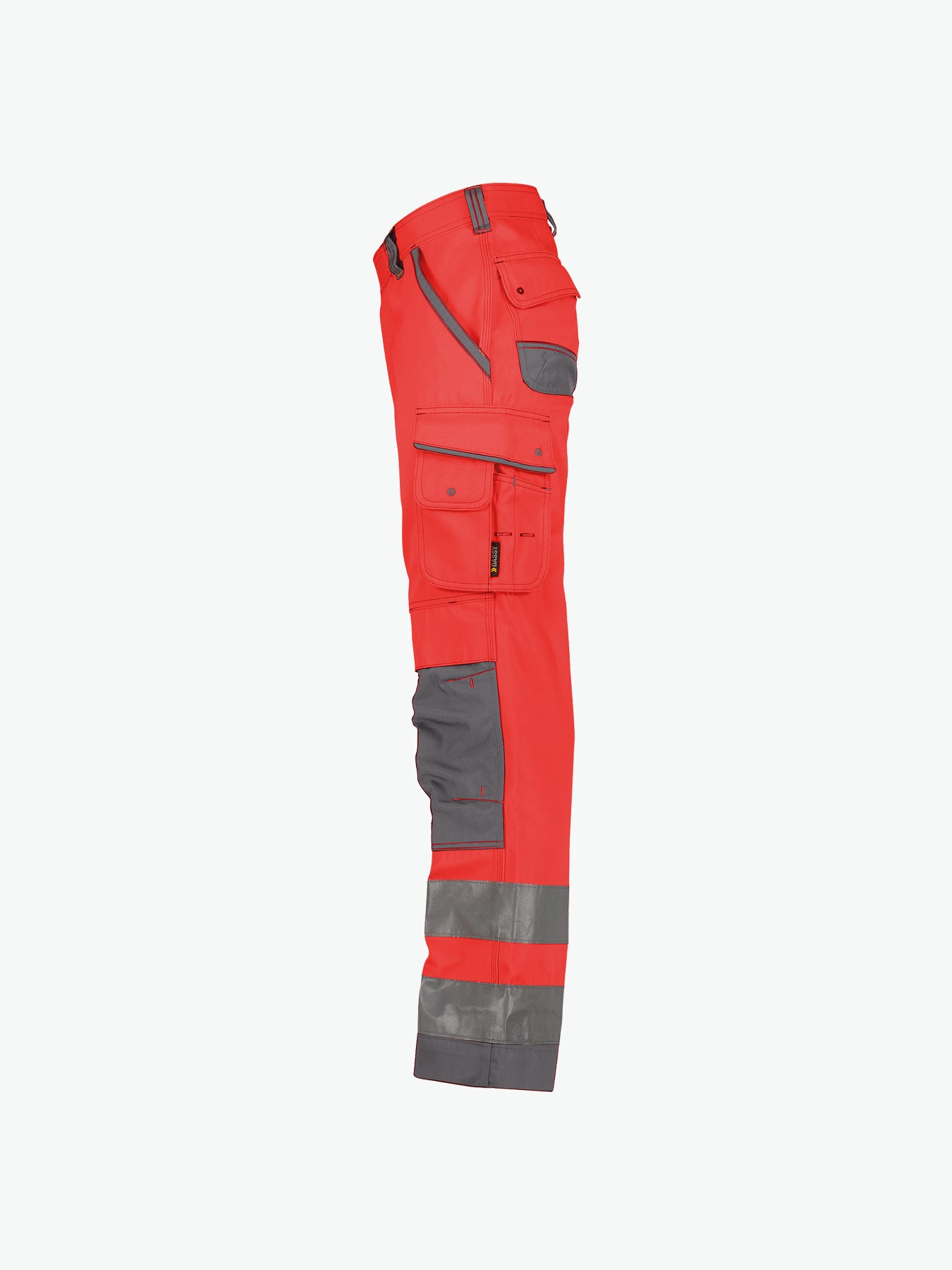 Dassy Chicago Hogezichtbaarheidsbroek met kniezakken - Fluorood/Cementgrijs Werkbroek Hivis Dassy