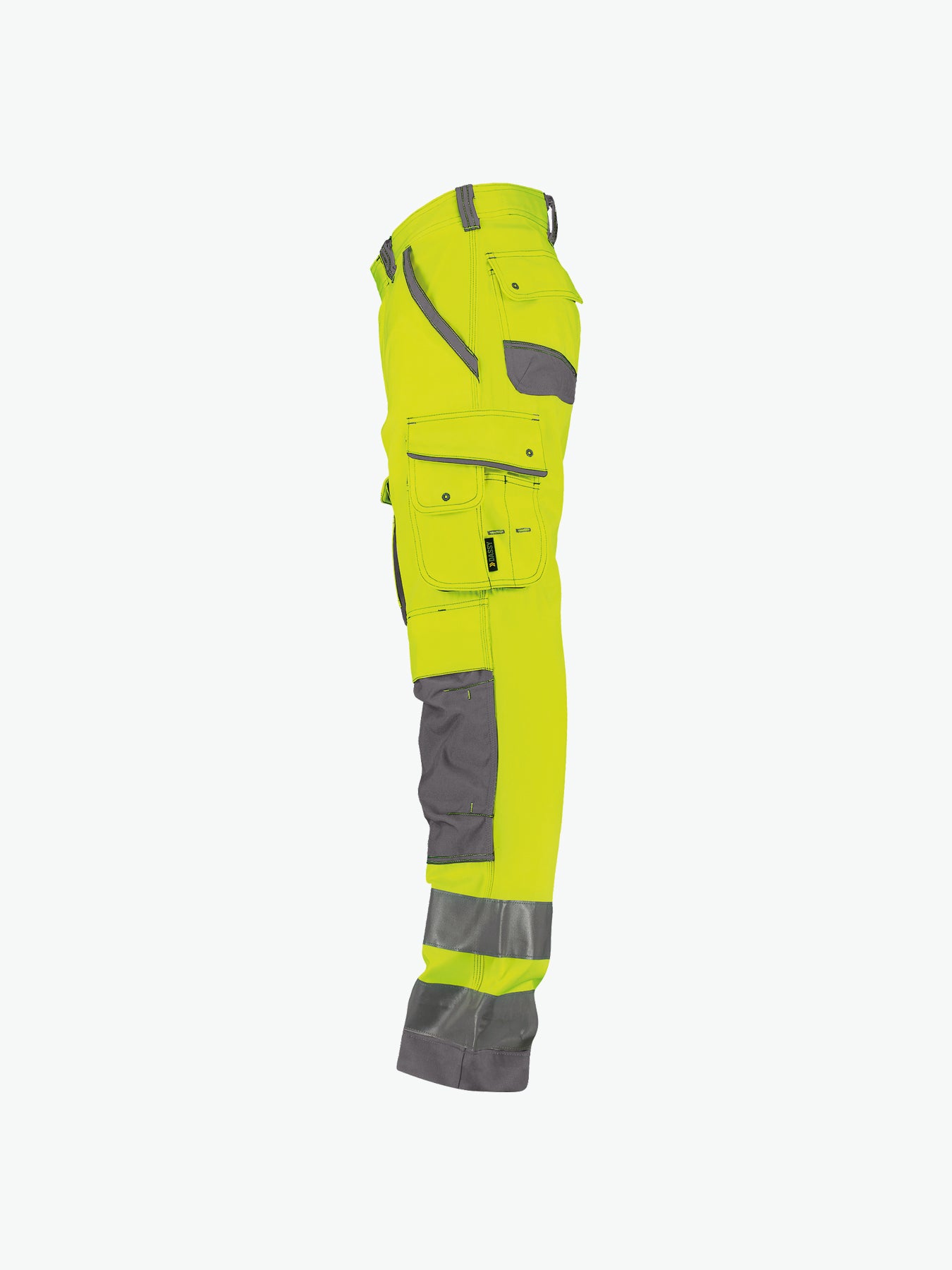 Dassy Chicago Hogezichtbaarheidsbroek met kniezakken - Fluogeel/Cementgrijs Werkbroek HiVis Dassy