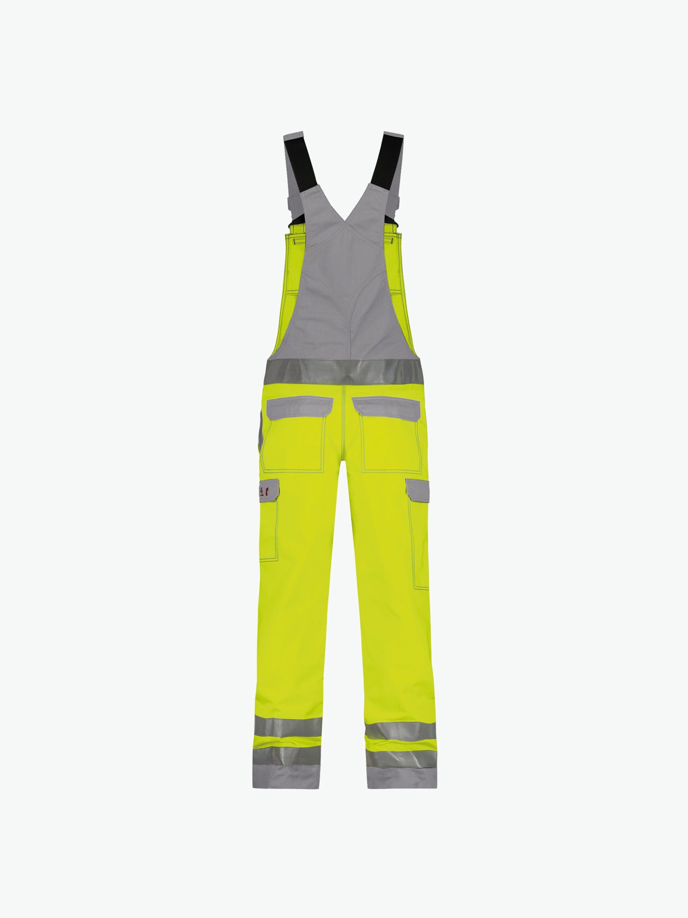 Dassy Colombia Multinorm hogezichtbaarheidsbretelbroek met kniezakken - Fluogeel/Grafietgrijs Werkbroek Dassy