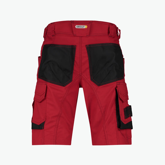 Dassy Cosmic Werkshort - Rood/Zwart Werkbroek Dassy