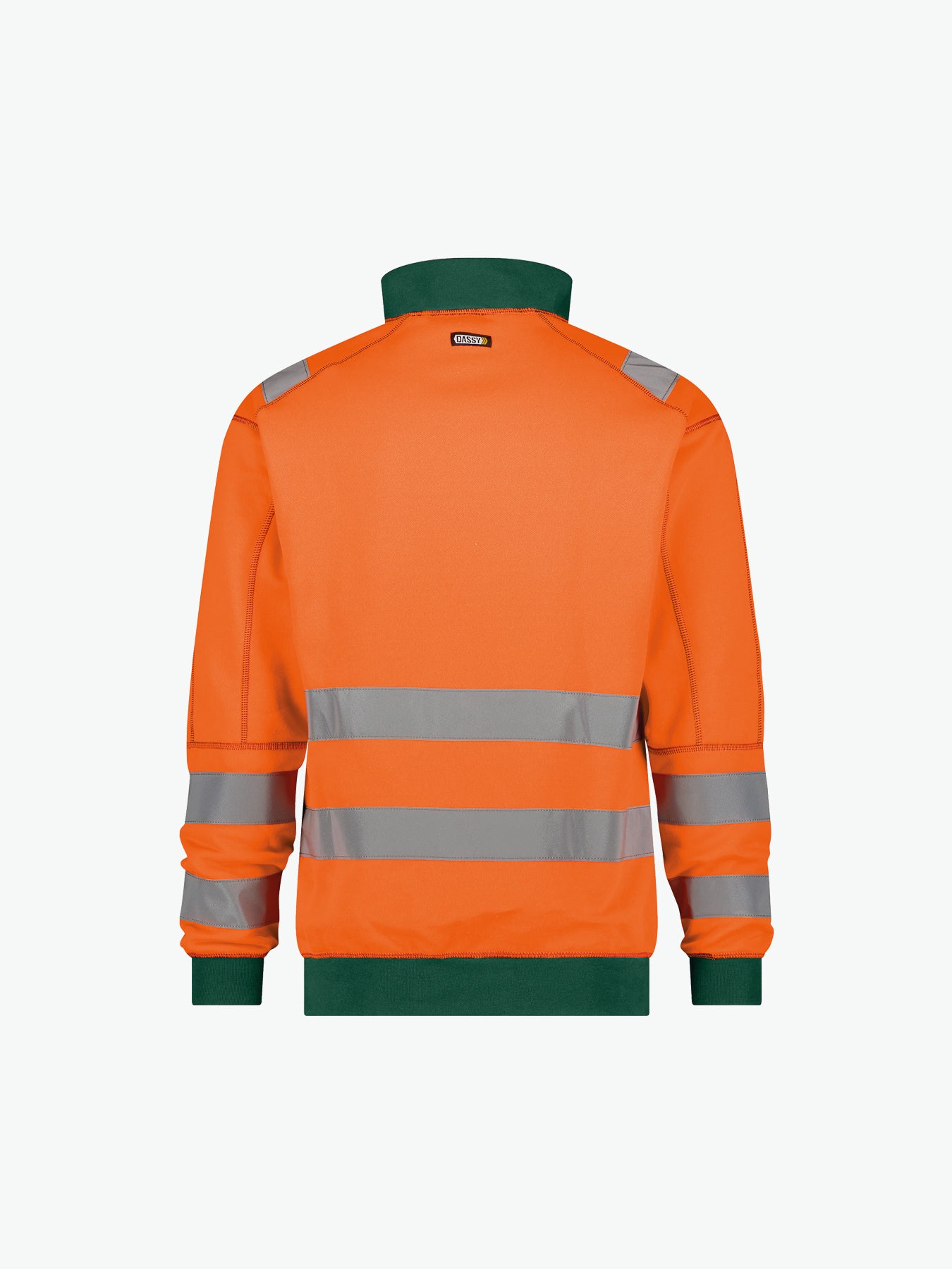 Dassy Denver Hogezichtbaarheidssweater - Fluo-Oranje/Flessengroen Werksweater HiVis Dassy