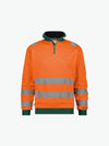 Dassy Denver Hogezichtbaarheidssweater - Fluo-Oranje/Flessengroen Werksweater HiVis Dassy