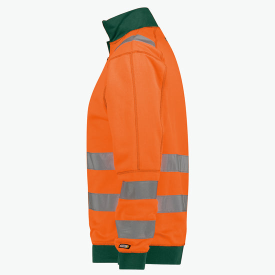 Dassy Denver Hogezichtbaarheidssweater - Fluo-Oranje/Flessengroen Werksweater HiVis Dassy
